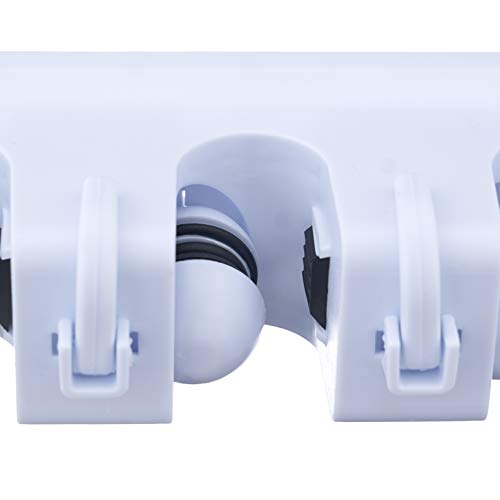Superio Mop & Broom organizer 3-Slots (White 2-Pack) - color: White, size: Medium, 2-pack