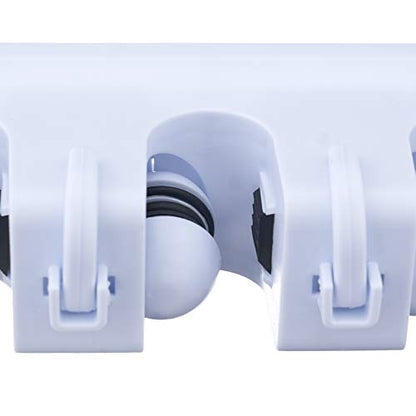 Superio Mop & Broom organizer 3-Slots (White 2-Pack) - color: White, size: Medium, 2-pack