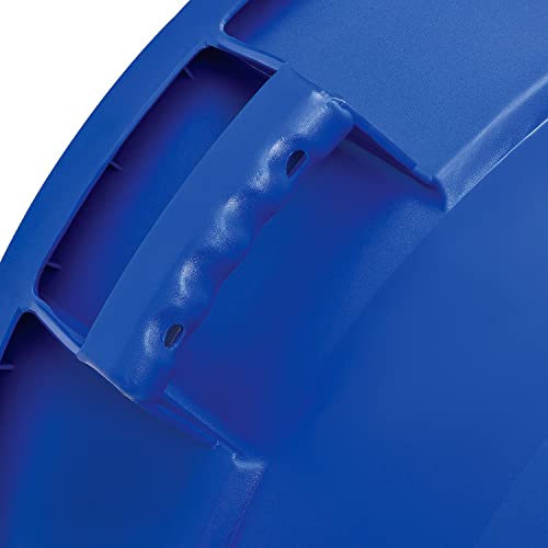 Global Industrial Commercial Round Trash Can, 20 Gallon Capacity, Plastic Garbage Can, Indoor and Outdoor Utility Trash Can, Blue, 19" W x 22-1/2"H, No Lid - color: Blue
