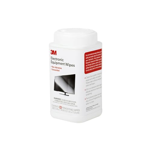3M Antistatic Wipes, 80-Count Canister, Safe for Use on Most Electronic Devices (CL610)