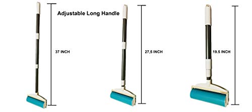 Sticky Resuable Tapeless Lint Roller Cat Dog Hair Remover with Long Handle Washable Tool Pet Shedding Brush Cleans Your Suit/Sofa 3 Diffrent Size One Set