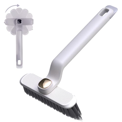 Multi-Function Rotating Crevice Cleaning Brush, 360 Degree Rotating Crevice Cleaning Brush, Hard Bristle Crevice Gap Brush, Corners Cleaning Tool for Cleaning Bathroom, Kitchens Tile Floors (White) - color: White