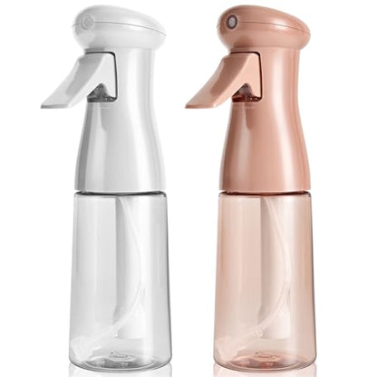 Spray Bottle For Hair, Continuous Mister Empty Spray Bottles, Ultra Fine Mist Water Sprayer for Hairstyling, Cleaning, Plants, Barbers, Salons, Essential Oil Scents - 2 Pack 6.8 OZ, White & Terracotta - color: White & Terracotta, 2 Pack