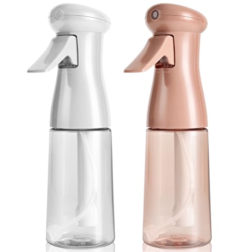 Spray Bottle For Hair, Continuous Mister Empty Spray Bottles, Ultra Fine Mist Water Sprayer for Hairstyling, Cleaning, Plants, Barbers, Salons, Essential Oil Scents - 2 Pack 6.8 OZ, White & Terracotta - color: White & Terracotta, 2 Pack