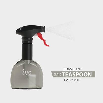 Evo Mini Oil Sprayer Bottle | Non-Aerosol for Olive Oil, Cooking Oils, Vinegars | 8-Oz Capacity | Rotatable Nozzle | Gourmet Cooking Tools - Food-Safe Materials - Charcoal, Set of 2 - color: Charcoal