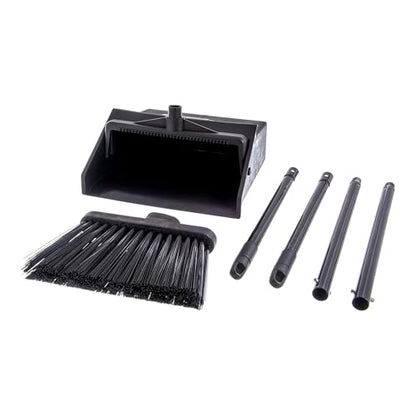 SPARTA Duo-Pan Upright Dust Pan and Broom Set, Essential Cleaning Tools for Home and Commercial Use, 36" Handle, 1 Count, Black - style: Set