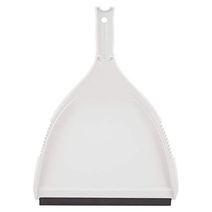 Superio Clip-On Dustpan - Heavy Duty Plastic, Easy Grip Clip-On Dust Pan with Rubber Edge, Detailed Sweeping Debris, Fits Standard Brooms Home & Commercial Dusting & Cleaning Tool, Grey, 2-Pack - color: White, size: 2-pack