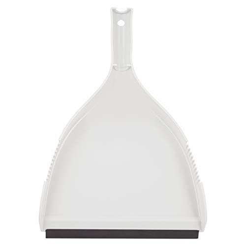Superio Clip-On Dustpan - Heavy Duty Plastic, Easy Grip Clip-On Dust Pan with Rubber Edge, Detailed Sweeping Debris, Fits Standard Brooms Home & Commercial Dusting & Cleaning Tool, Grey - color: White, size: 1-pack