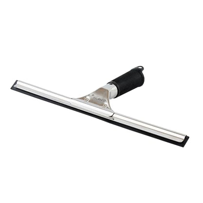 Restaurantware-Clean Tek Professional 13.78 Inch Window Squeegee, 1 Cleaning Squeegee with Rubber Blade - No-Slip Handle, Clean Mirror Or Car Windshield, Stainless Steel Wiper for Glass Door - size: 13 3/4", style: Stainless Steel, with Black Rubber Grip