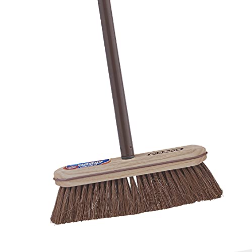 Superio Horsehair Broom, Brown Metal Handle with Fine Premium Bristles, Heavy Duty Home and Kitchen Broom Easy, Sweeping Dust and Wisp Floors and Corners - color: Horsehair, size: 1 Pack Metal Handle