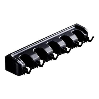 LIFKOME New Broom Holder Wall Mount Space-Saving Mop Hanger Organizer Sturdy Wall Mounted Brush Holder - color: Black