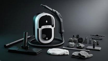 2-in-1 Steam Cleaner & Steam Mop for Home | 1.6L Tank for 60 Mins Runtime | 15s Fast Heat Up Portable Steamer with Wheels & 3-Level Handle | for Car, Tile Grout, Floor, Upholstery, 16-Piece Kit