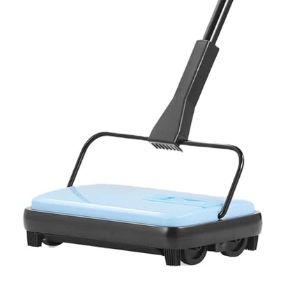 Carpet Sweeper Manual, Floor Sweeper with 300 ml Dustbin Capacity Easy to Empty, 6.7 inch Cleaning Width for Home Office Carpets Pet Hair Dust, Blue