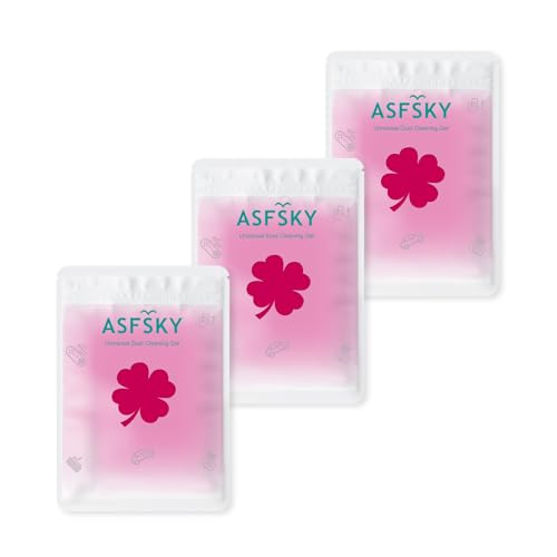 ASFSKY Reusable Car Cleaning Gel with Strong Adhesion - Ideal for Car Interiors (Air Vents, Dashboards, Seat Gaps), Electronics (Keyboards, Laptops, Game Consoles), Home Appliances (3, Rose Red) - color: Rose red 3 pack
