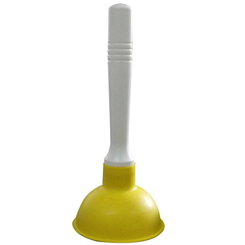 Drain Plunger, Small Hand Force Plumber Helper, Little 4 inch Cup Clog Remover, Tiny Rubber Unclogger in 9" Short Handle for Kitchen Sink, Bathroom Toilet, Shower Bath Tub (Yellow) - color: Yellow