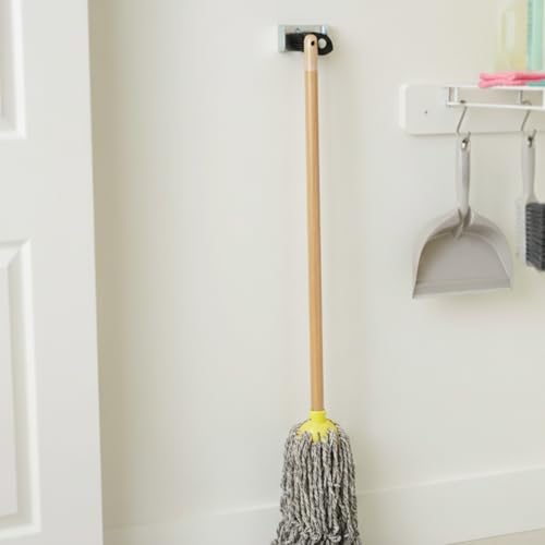 TrueCraftware-2-5/8" x 2" x 1-1/8" Single Mop Holder Nickel Plated- Replacement Holder Assembly for Mop Broom Racks Utility Cabinets Garage Storage System Garden Kitchen Tool Organizer