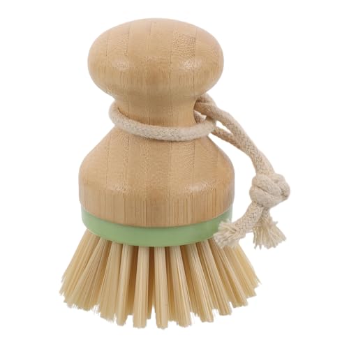 Dish Scrub Brush - Palm Brush with Ergonomic Wood Grip & Non-Scratch Medium Stiff Bristles for Cleaning Dishes, Pots, Pans, Kitchen Sink, Daily Dishwashing