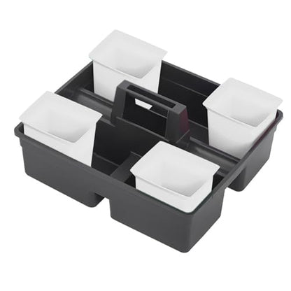 Portable Plastic Cleaning Supplies Organizer Basket Compact Utility Caddy for Hotel Household Easy to Clean Spacious Design Convenient Carry White - color: White