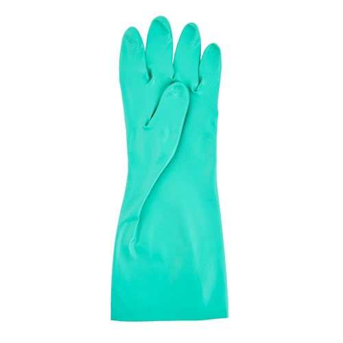 Restaurantware Green Cleaning Gloves 10 Pairs 15 Mil Thick Extra Large Heavy-Duty Nitrile Gloves With Long Cuff No-Latex Flock Lining For Use In Hospitals, Commercial Kitchens and Households - color: Green, size: 10/Extra large