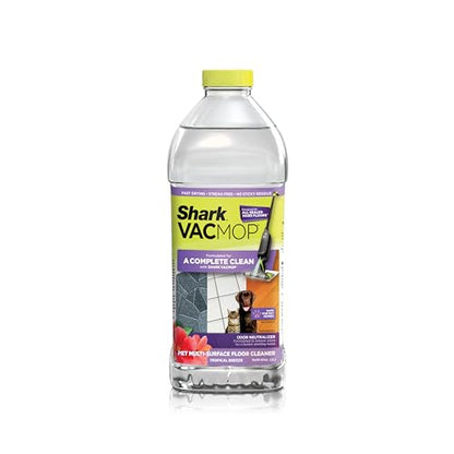 Shark VACMOP Pet Multi-Surface Floor Cleaner 2L Refill, Compatible with VM100, VM200, VM400 Series on sealed hard floors, Odor Neutralizer, Fast Drying, Streak-Free, Tropical Breeze Scent, VCO60 - size: 67.6 Fl Oz (Pack of 1), style: Multi-Surface Cleaner