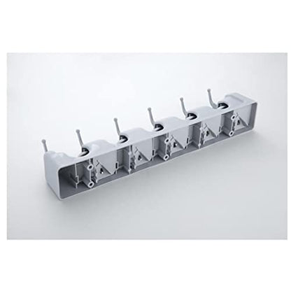 LIFKOME Waterproof Wall Broom Holder Sturdy Mop Brush Hanger Non-slip Design 5 Positions 6 Hooks for Home Use - color: Light Grey