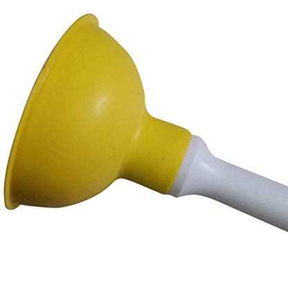 Drain Plunger, Small Hand Force Plumber Helper, Little 4 inch Cup Clog Remover, Tiny Rubber Unclogger in 9" Short Handle for Kitchen Sink, Bathroom Toilet, Shower Bath Tub (Blue + Yellow) - color: Blue + Yellow