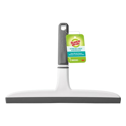 Scotch-Brite, All-Purpose 10 Inch Dual Blade Streak-Free Squeegee, Safe on Mirrors, Glass Shower Doors, Windows, Sinks and More - size: 10.188 in. x 7.5 in. x 1.5 in.