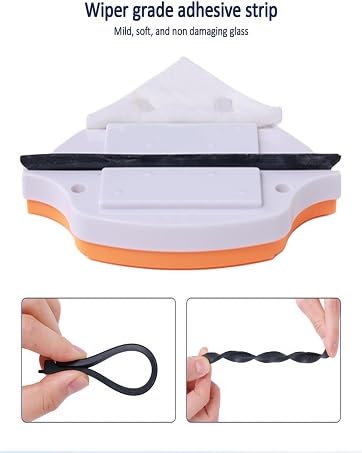 Double Sided Magnetic Window Cleaner Effortless Glass Cleaning for Home and Car Triangular Magnetic Squeegee with T-Shape Handle Windshield Wiper,Glass Washer Washing Equipment