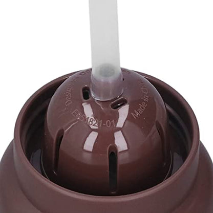 Srliya 2pcs Oil Container with Silicone Brush Oil Dispenser Bottle for Kitchen Grilling Baking Cooking (Coffee Color) - color: Coffee Color