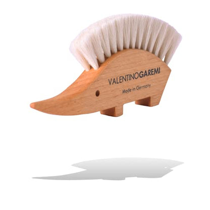 Goat Hair Dust Brush – Anti-Static Keyboard & Screen Cleaning Brush – Natural Beechwood Hedgehog Design – Office Desk & Electronics Cleaner – Made in Germany
