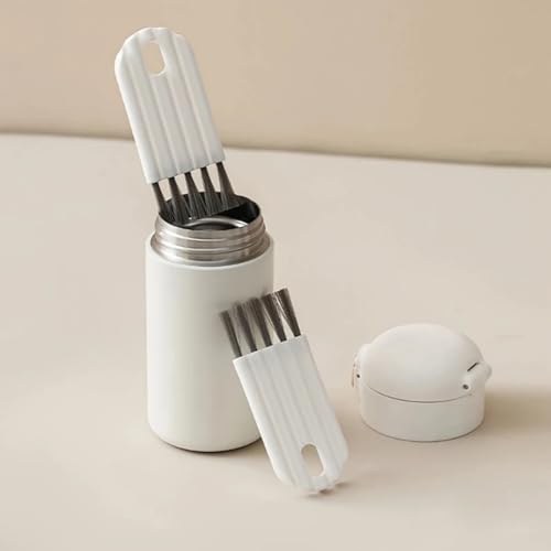 3PCS Cleaning Brush Keyboard Cleaner, Multi-Function Cleaner Tool Kit, Flexible Crevice Brush for Window Track, Cup Lids, Bottle Groove, Household Cleaning Tools (White)