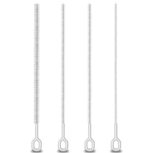 Heavy Duty Straw Cleaner Brush - 4 Pack 12.6 Inch Flexible Full-Cover Brushes with Large Handle, Reusable Pipe & Tube Cleaner Set (0.23", 0.31", 0.39", 0.47" Diameters) - color: White-full Covered