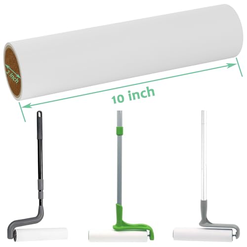 10 inch Mega Lint Roller Refills for Evercare Layers Smart Design Large Floor Lint Rollers Extreme Stick 10'' Wide Sticky Roller Refills 60 Sheets per Roll 5 Pack Total 300 Sheets - size: 10 inch