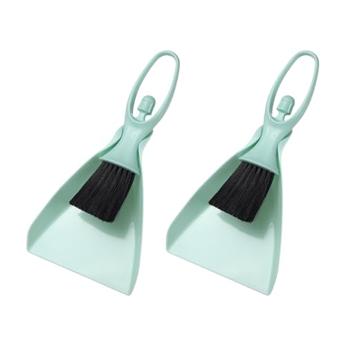 uxcell 2 Pcs Mini Dustpan and Brush Set, Small Broom and Dustpan Set for Office Tabletops Sofas Keyboards Home Cleaning Tool, Light Blue - color: Light Blue