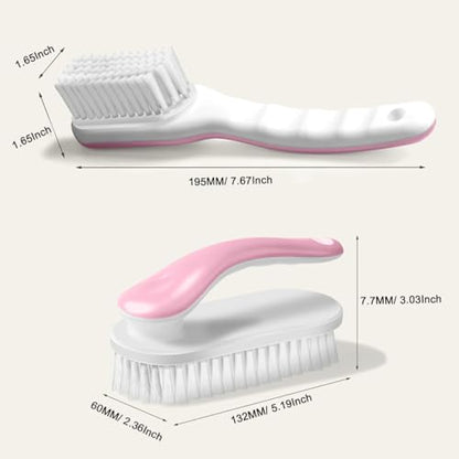 2Pack Shoe Cleaning Brush Household Laundry Clothes Scrubbing for Stains Bathroom Ergonomics Grip Easy Hold (2, Green) - color: Green