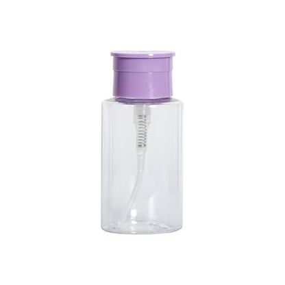 1Pcs Leak-Proof & Portable Push Down Pump Dispenser Bottles: Refillable Clear Containers for Nail Polish, Makeup Remover, Travel, Salon, Hospital Use (1, Clear Purple) - color: Clear Purple