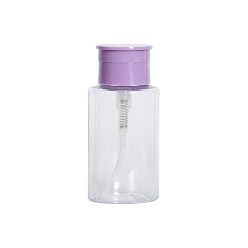 1Pcs Leak-Proof & Portable Push Down Pump Dispenser Bottles: Refillable Clear Containers for Nail Polish, Makeup Remover, Travel, Salon, Hospital Use (1, Clear Purple) - color: Clear Purple