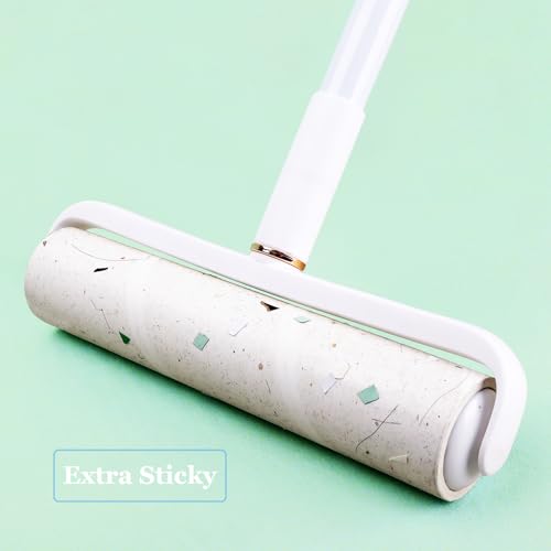 9.45 inch Lint Roller Refills for Large Long Handle Lint Rollers for Carpet 9.45'' Extra Sticky Floor Lint Roller 4 Pack of Refills Only, 90 Sheets per Refill, 360 Sheets Total - size: 9.45 inch