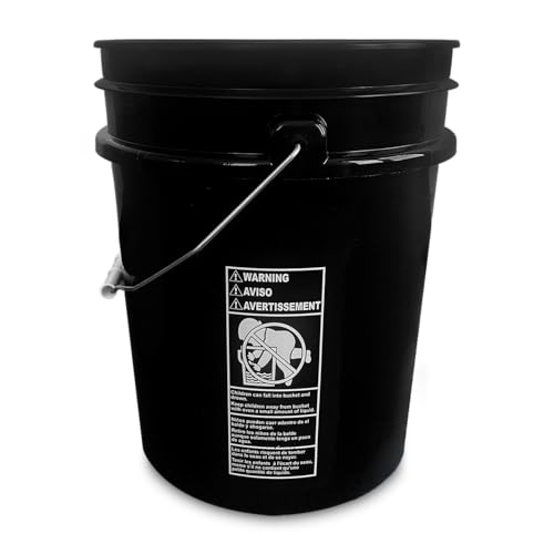 ePackageSupply 5 Gallon Bucket - Food Grade Bucket, Metal Handle Grip, BPA-Free, Heavy-Duty 90 Mil HDPE Plastic Pail, Stackable Utility Container, Made in USA, Lid Not Included, Black, 60 Packs - color: Black, size: 60 Packs