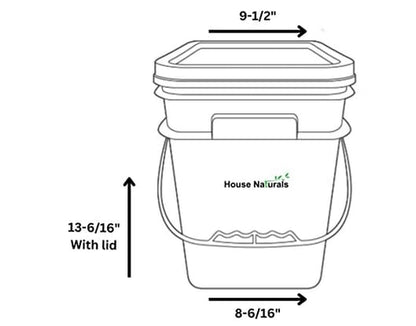 House Naturals 4 Gallon Square Food Grade Plastic Bucket with Lid, Made in USA (Pack of 2) BPA Free (Magenta) - color: Magenta
