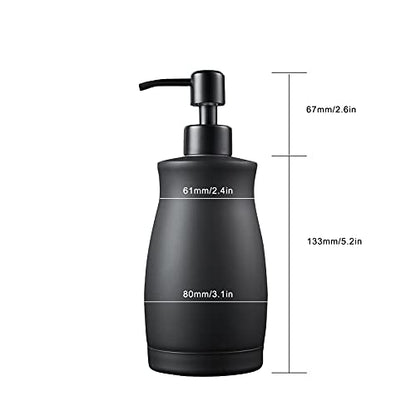 304 Stainless Steel Countertop Black Soap Dispenser Rust Resistant Leak-Proof Liquid Hand Sanitizer Pump with Hopper，for Kitchen Sink, Countertop, Bathroom (13.5oz/400ml) - color: Black Gel Style