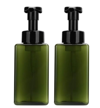 2 PCS-Foaming Soap Dispenser, Hand Soap Dispenser, Refillable Foam Liquid Hand Soap Empty Plastic Pump Bottle Container for Bathroom Vanities, Kitchen Sink, Hospital, Clinic（17 oz ） (Green) - color: Green