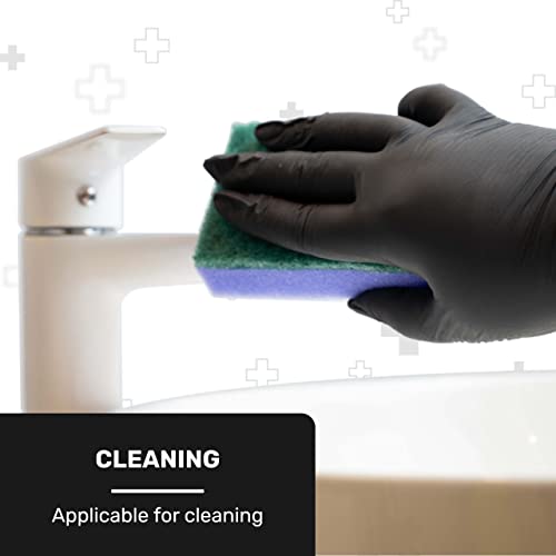 Well Before Black Vinyl Gloves - Disposable Powder-Free and Latex-Free Gloves - size: Medium