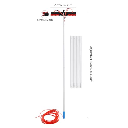 30ft Water Fed Pole Kit Solar Panel Cleaning Brush, Adjustable Window Cleaning Poles with 22in Water Fed Cleaning Brush, Solar Panel Cleaning Pole Outdoor Window Washing Equipment (30Ft, 22in Brush) - size: 30Ft, 22in Brush