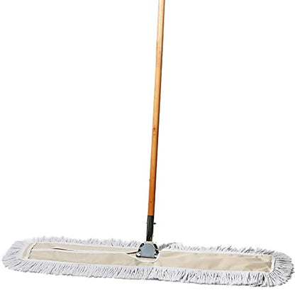 Commercial Dust Mop & Floor Sweeper, 36 in. Dust Mop for Hardwood Floors, Cotton Mop Head, Wooden Broom Handle, Industrial Dry Mop for Floor Cleaning & Janitorial Supplies - size: 36x5 Inch (Pack of 1)