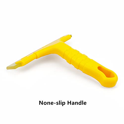Small Glass Squeegee, Ice Scraper for Car Windshield, Window Wiper with Hard Rubber Blade & None-Slip 6.1inch Handle, for Windshield/Bathroom Shower Door/Mirrors/Countertop/Window