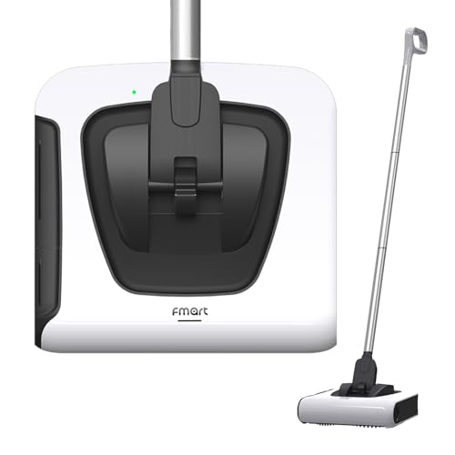 FMART FM-009 Cordless Electric Floor Sweeper — Lightweight One-Hand Operation with Flexible Handle, Quiet Design, Powerful High-Speed Edge Brush Reaches Under Furniture, for Hard Floors