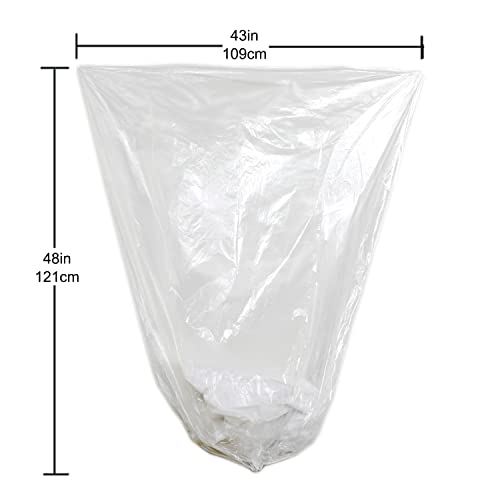 TYPLASTICS 45-48 Gallon Clear Trash Can Liners - 43" x 48" - High Density Garbage Bags - 200 Pack - Multipurpose for Office, Yard, Recycling, Industrial and Commercial - size: 25 Count (Pack of 8)