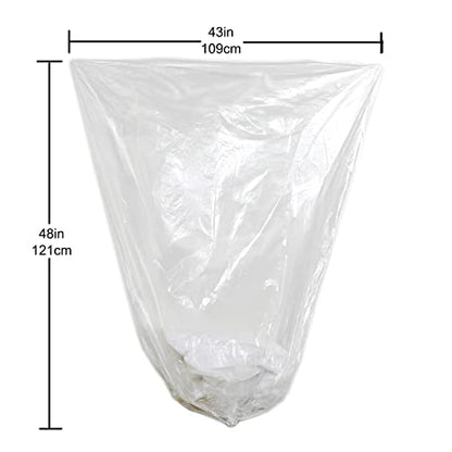 TYPLASTICS 45-48 Gallon Clear Trash Can Liners - 43" x 48" - High Density Garbage Bags - 200 Pack - Multipurpose for Office, Yard, Recycling, Industrial and Commercial - size: 25 Count (Pack of 8)