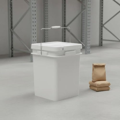 Qianly Square Bucket with Lid Versatile Use Square Bucket with Lid Fall Resistant Stackable Bin for Warehouse, Kitchen, Garage, Clear, 16L - color: Clear, size: 16L